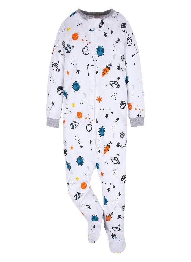 Gerber Gerber Baby Boy's 4 Pack Sleep 'N Play Footie, Space, 6-9 Months  - Image 3