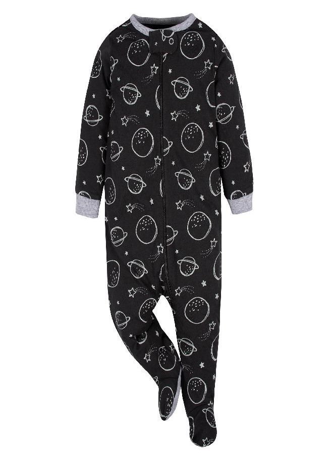Gerber Gerber Baby Boy's 4 Pack Sleep 'N Play Footie, Space, 6-9 Months  - Image 5