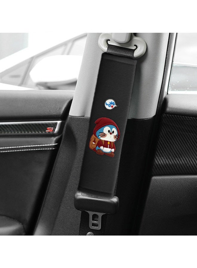 2 قطعة من أغطية أحزمة الأمان الناعمة للسيارة مع رسوم كرتونية لقطط إكسسوارات السيارة ديكور داخلي للسيارة وسادات أحزمة أمان مريحة ومتينة للرحلات اليومية والرحلات العائلية وحمالات الكاميرا وحمالات الظهر لجميع الموديلات - Image 4