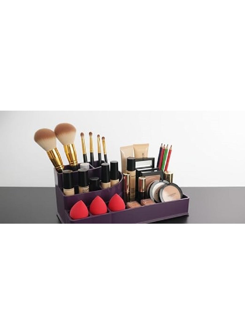 منظم فرش مستحضرات التجميل والمكياج بتصميم عصري وعملي لتخزين أدوات التجميل بشكل منسق وأنيق في المنزل أو الصالون (متعدد الألوان) - Image 2