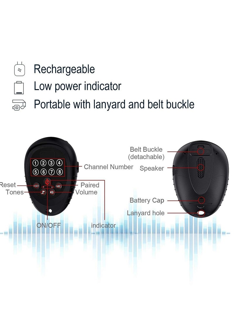 SYOSI Rechargeable Wireless Caregiver Pager Smart Call Button Transmitter with Receiver 1000 Feet Range Nurse Calling Alert Patient Help System for Elderly - 1 Call Button and 1 Receiver  - Image 4