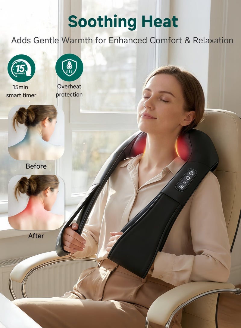 Bolivia's Neck Massager With Heat Shiatsu Massager For Neck Back Shoulder Foot And Leg Deep Kneading Massage Pillow Helps To Relax Muscles At Home Office And Car - Image 1