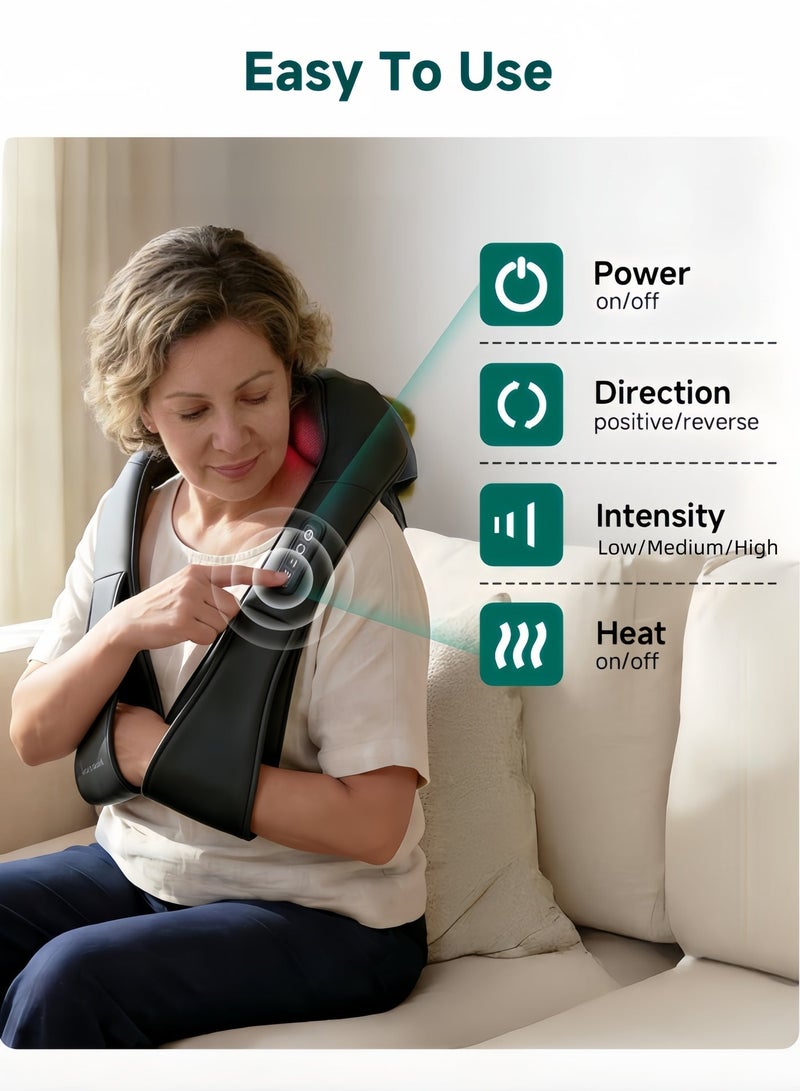 Bolivia's Neck Massager With Heat Shiatsu Massager For Neck Back Shoulder Foot And Leg Deep Kneading Massage Pillow Helps To Relax Muscles At Home Office And Car - Image 4