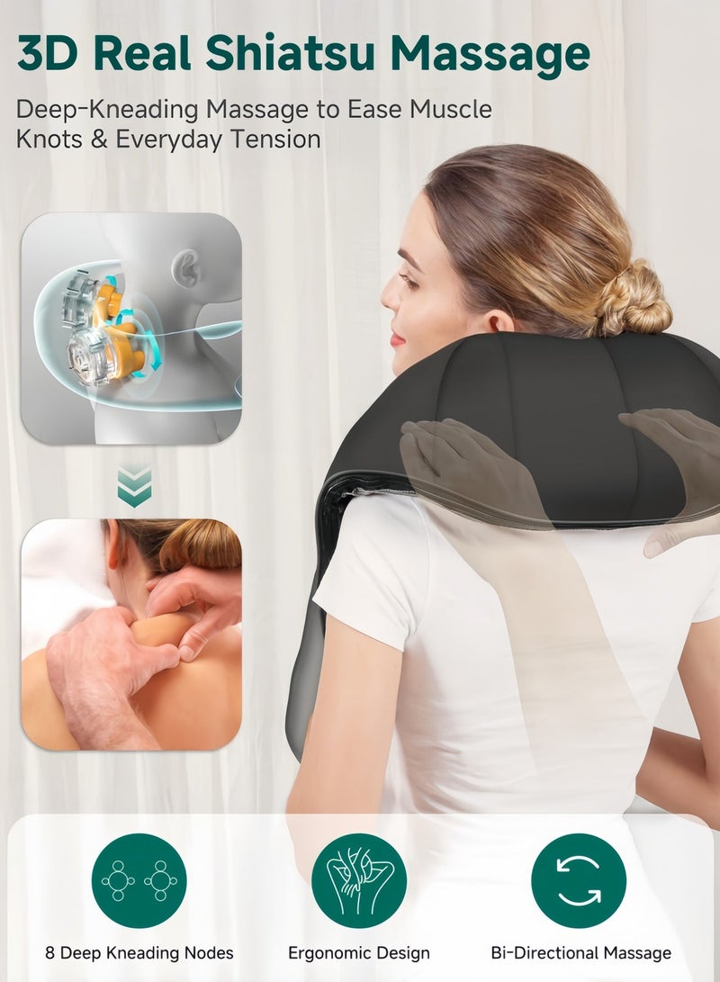 Bolivia's Neck Massager With Heat Shiatsu Massager For Neck Back Shoulder Foot And Leg Deep Kneading Massage Pillow Helps To Relax Muscles At Home Office And Car - Image 2