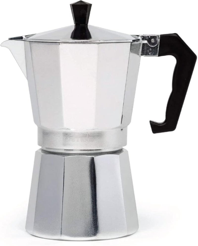 onpoint Espresso Coffee Maker Classic Italian Style Filter Percolator Coffee Maker Aluminum Build Coffee Maker For Gas Or Electric Stovetop|| Silver ||