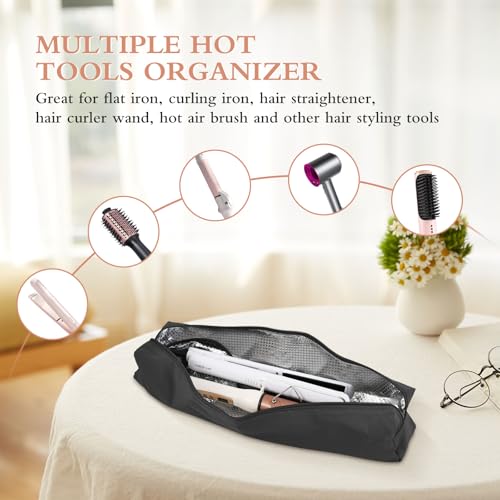 Suafrnut Professional Hot Hair Tools Organizer Bag Portable Travel Heat Resistant Storage Case Pouch for Curling Irons, Flat Irons, Hair Straightener and Styling Tools(17.7" x 3.2"x 3.2") - Image 5