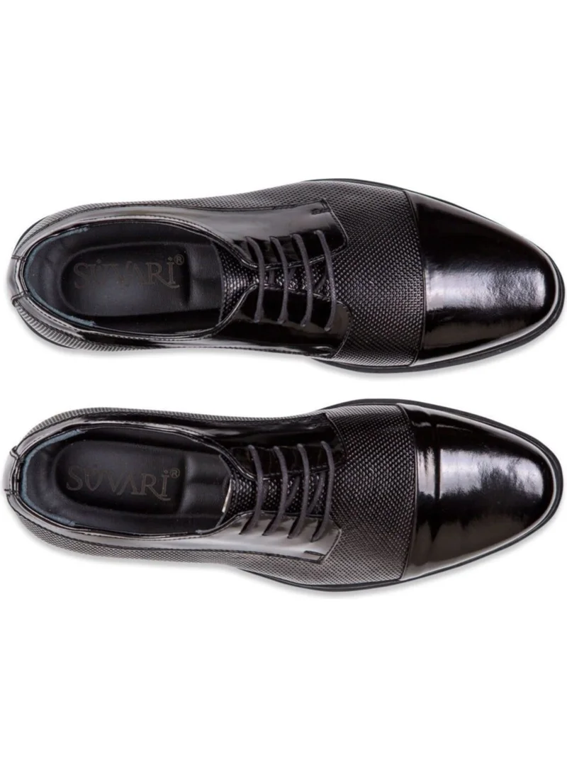 Süvari Black Leather Casual Patent Leather Shoes