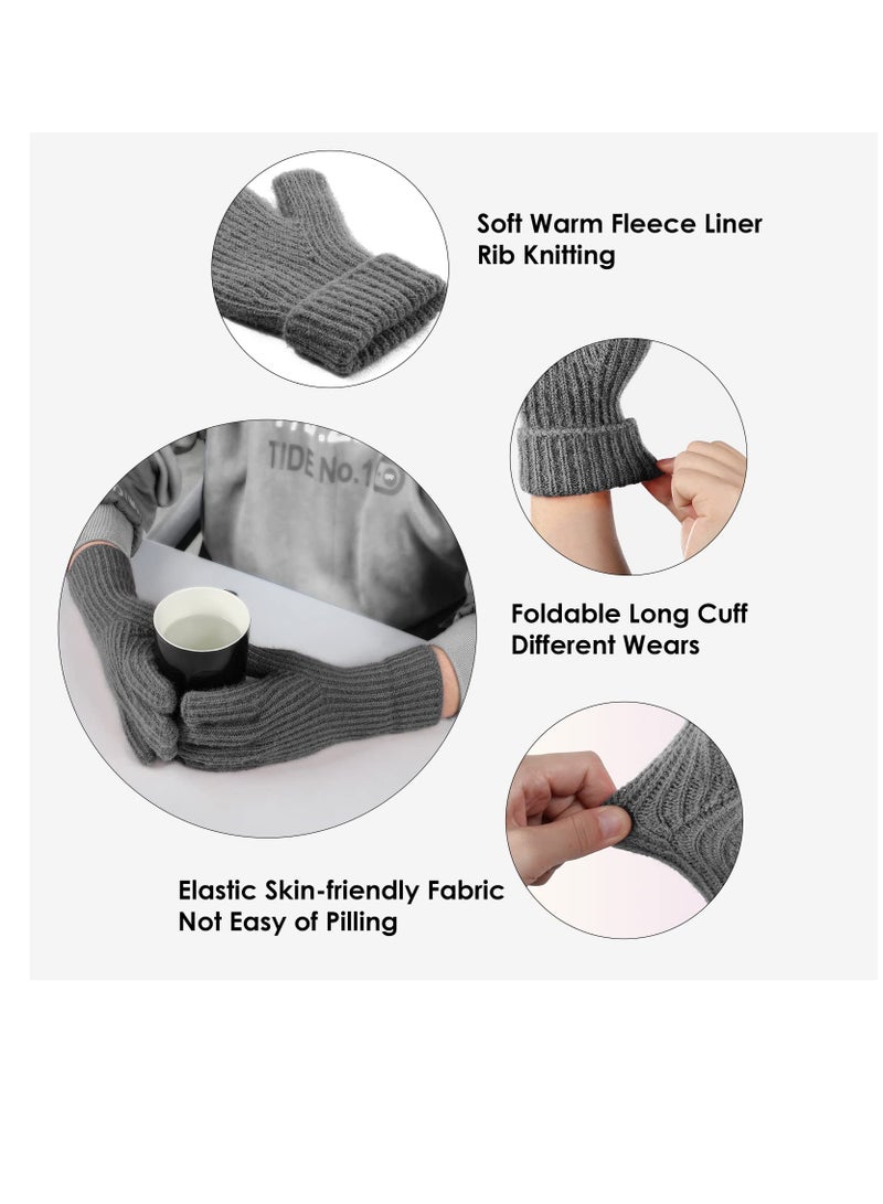 SOLARAE Winter Knit Gloves for Men Women, Touch Screen Texting Gloves, Warm Knitted Glove for Outdoor Soft Elastic Lining, 3Pack - Image 2