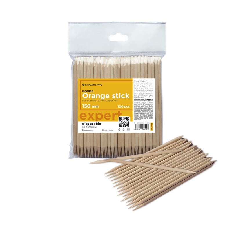 STALEKS PRO EXPERT Wooden Orange Sticks (10 Pcs) – 150mm Natural Wood Manicure & Nail Art Tools for Professional & Home Use - Image 4