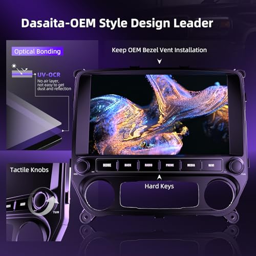 Dasaita 8GB+256GB Car Stereo for Chevrolet Silverado GMC Sierra 2014-2019 with Wireless Carplay & Android Auto, Android 13 GPS Navigation Head Unit, 11.6" QLED Screen Plug & Play Radio, Voice Control - Image 5