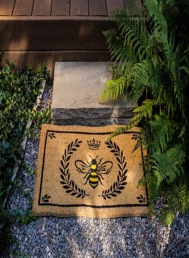 Abbott Collection Bee in Crest Coir Doormat with PVC Backing (18x 30 L) - Image 2