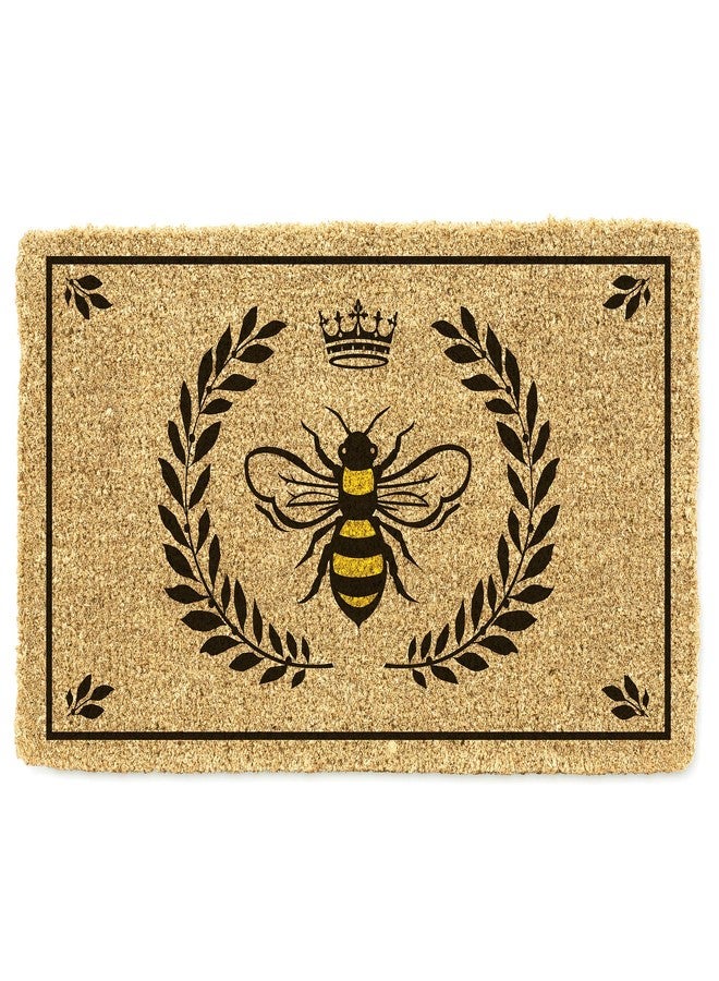 Abbott Collection Bee in Crest Coir Doormat with PVC Backing (18x 30 L) - Image 1