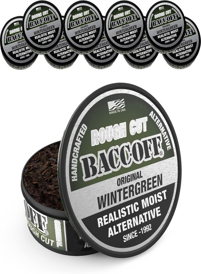 BACC OFF 10 Cans, BaccOff Wintergreen Rough Cut, Mild and Refreshing Wintergreen Flavor - Image 1