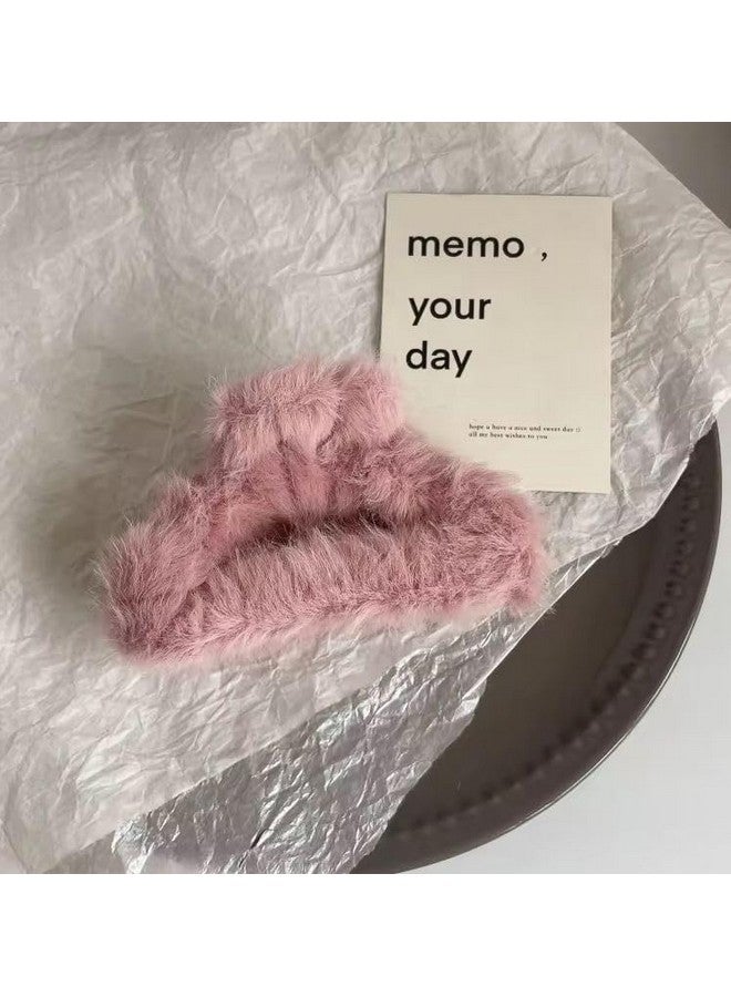 KISKY Hair Claw Clips for Women | Plush Hair Clips for Thin Thick Long Hair | Elegant Non-Slip Clamps | Perfect for Winter, Daily Use, & Gifts | Multi-Color, Durable Design(4 PCS-Fluffy Hair Claw) - Image 3