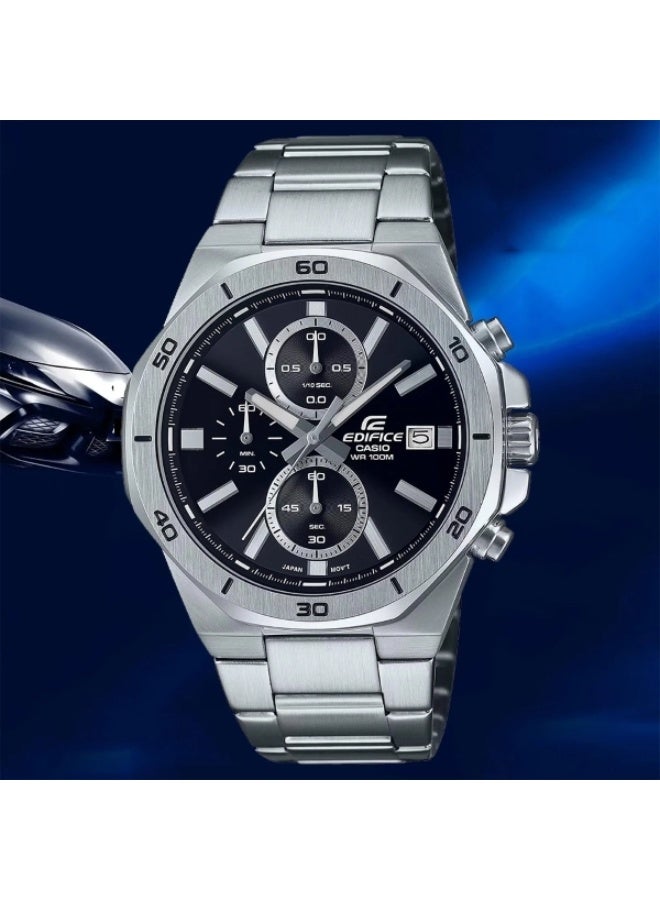 Casio Edifice Men's Watch - EFV-640D-1AVUDF Black Dial, Silver Band - Image 2
