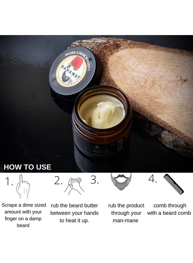 BAHAWAT Beard Butter For Men Leavein Conditioner Barbershop Strengthen & Soften While Relieving Itch Made In Usa With 11 Organic Natural Ingredients | The Best Beard Butter 2 Oz.  - Image 4