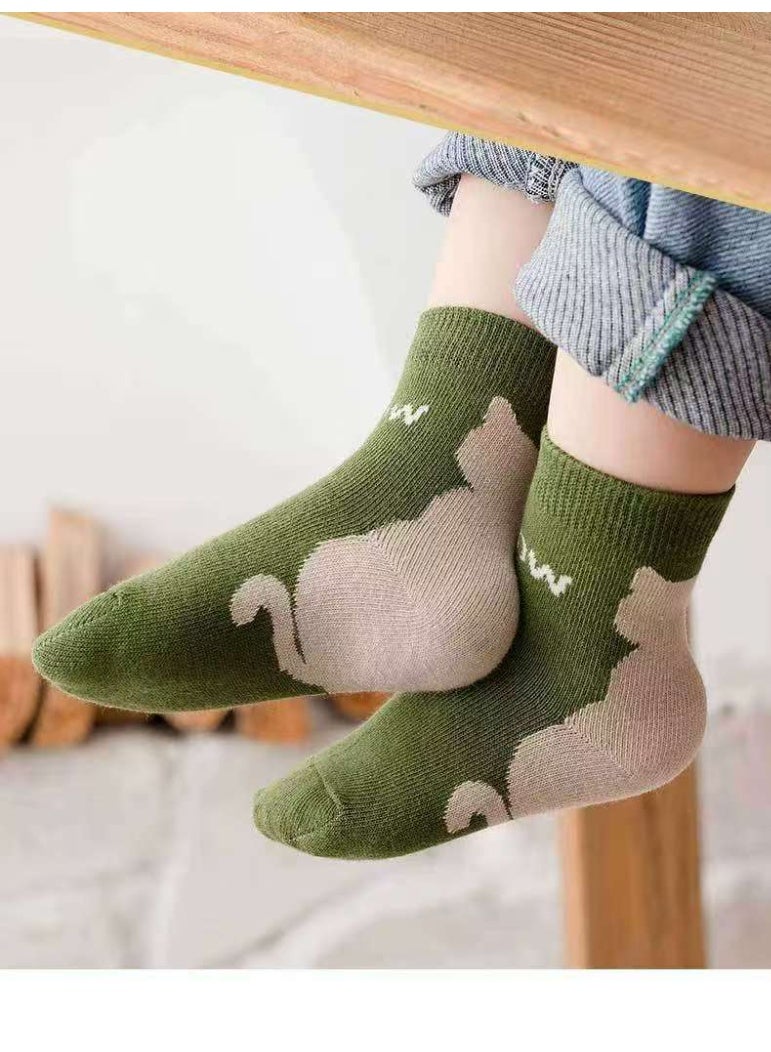 5 Pair Stylish Socks Set, Boys&Girls Mid-Calf Socks with Adorable Patterns, Breathable Comfortable Crew Socks, Suitable for All Seasons Easy to Match with Clothes 3-6 years - Image 4