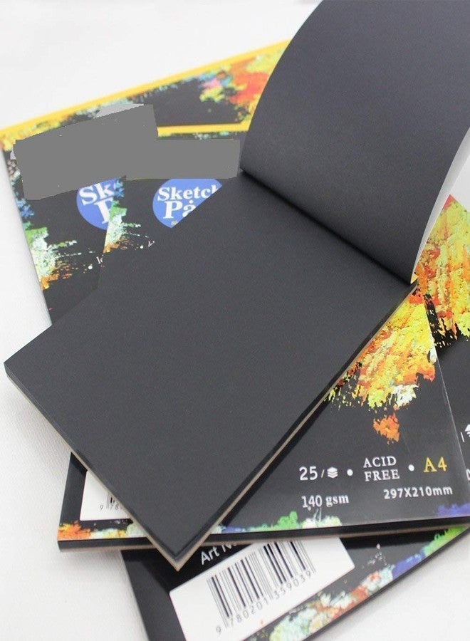 كروم دفتر رسم فني بغلاف مقوى من الكروم، ورق أسود. مقاس A4. ٢٥ صفحة. ١٤٠ غرام/متر مربع - Image 4