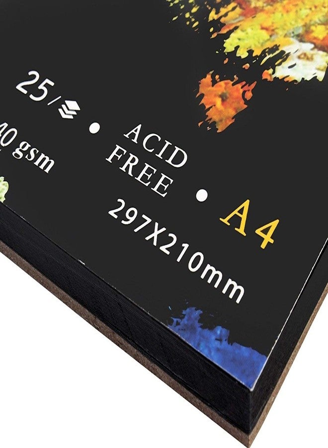 كروم دفتر رسم فني بغلاف مقوى من الكروم، ورق أسود. مقاس A4. ٢٥ صفحة. ١٤٠ غرام/متر مربع - Image 2