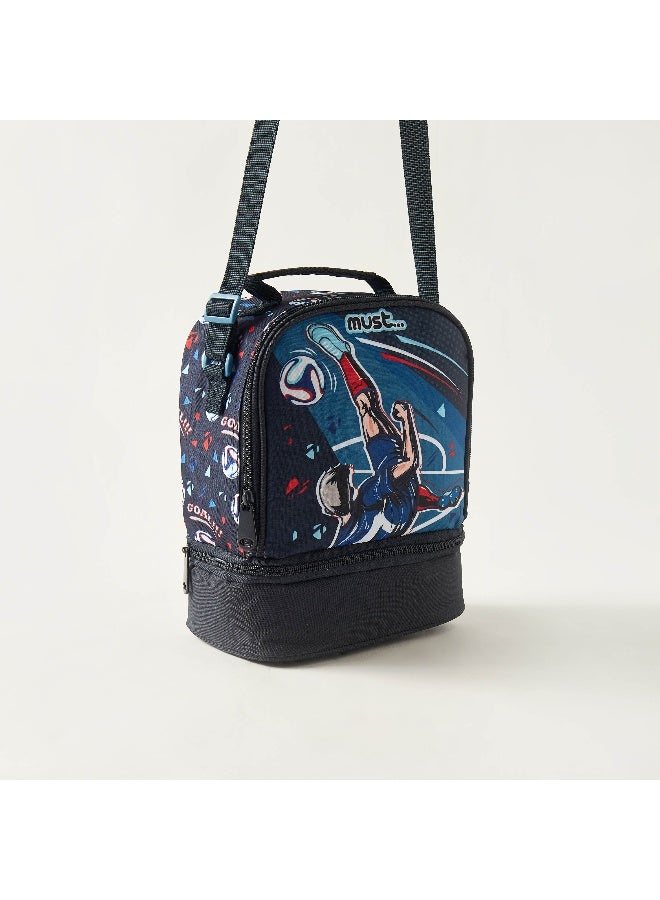 Must Lunch Bag - Football Goal - Collection - 2Cmprt (Polyester) Blue \ 24X12X20 - Image 2