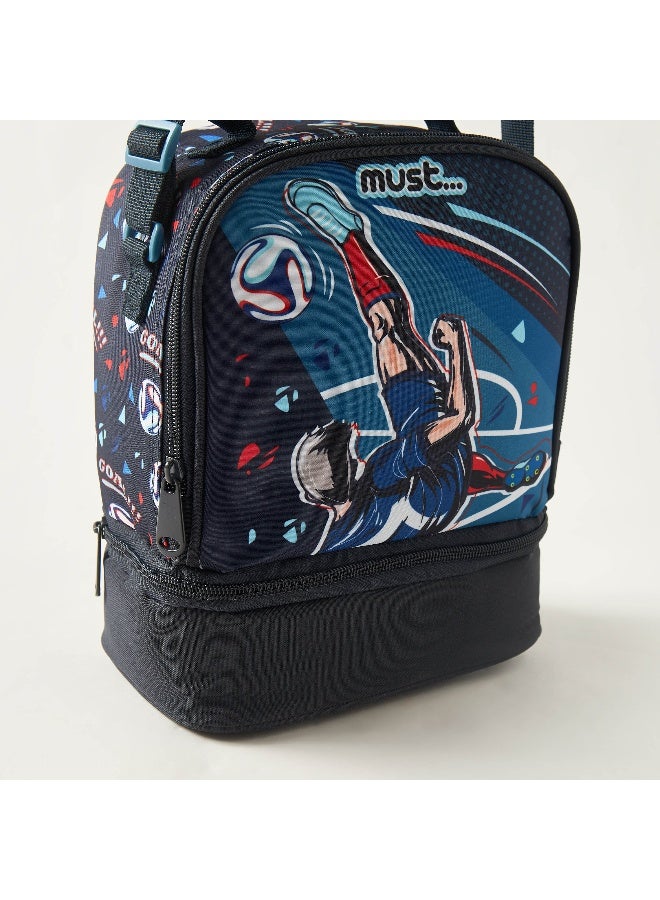 Must Lunch Bag - Football Goal - Collection - 2Cmprt (Polyester) Blue \ 24X12X20 - Image 3