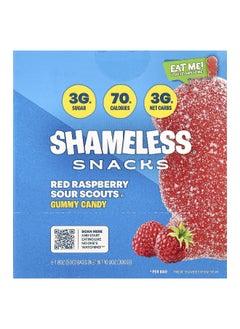 Shameless Snacks, Gummy Candy, Red Raspberry Sour Scouts®, 6 Bags, 1.8 oz (50 g) Each