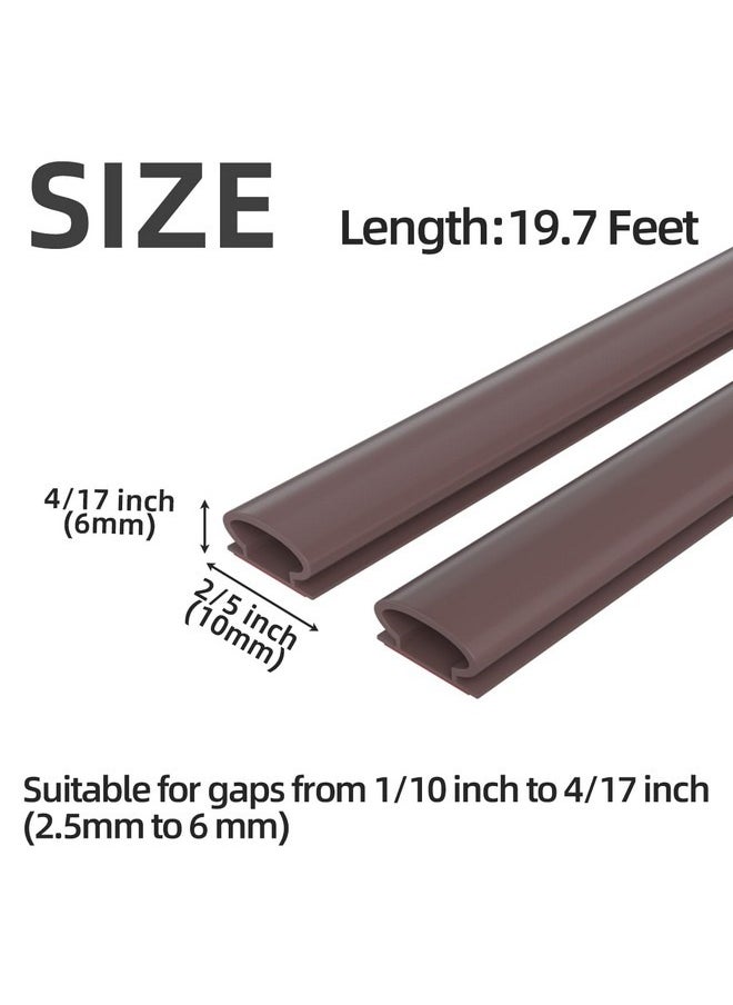 Beauenty 236”/6M D-shape Rubber Door Sealing Strip Upvc Window Weather Stripping for 2.5-6mm Gap,Self Adhesive Pvc Soundproofing Front Door Frame Insulation Seal Draft Excluder,Noise Wind Blocker,Brown  - Image 3