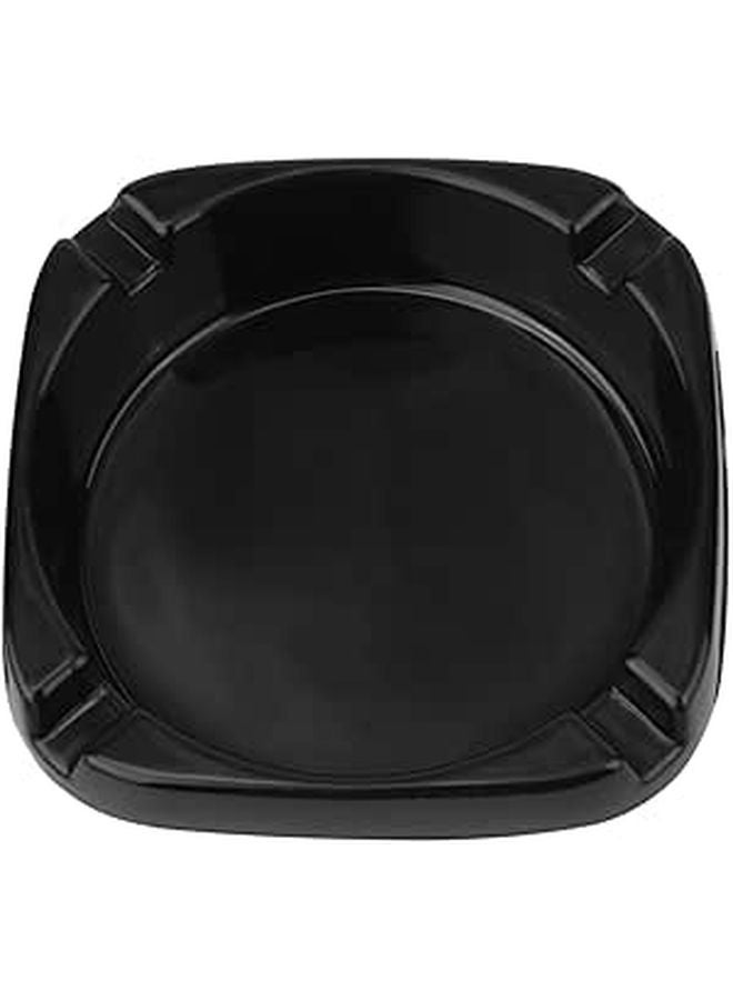 Square Outdoor Ashtray Black High Temperature Resistant Sturdy Portable for Home Garden Travel - Image 1