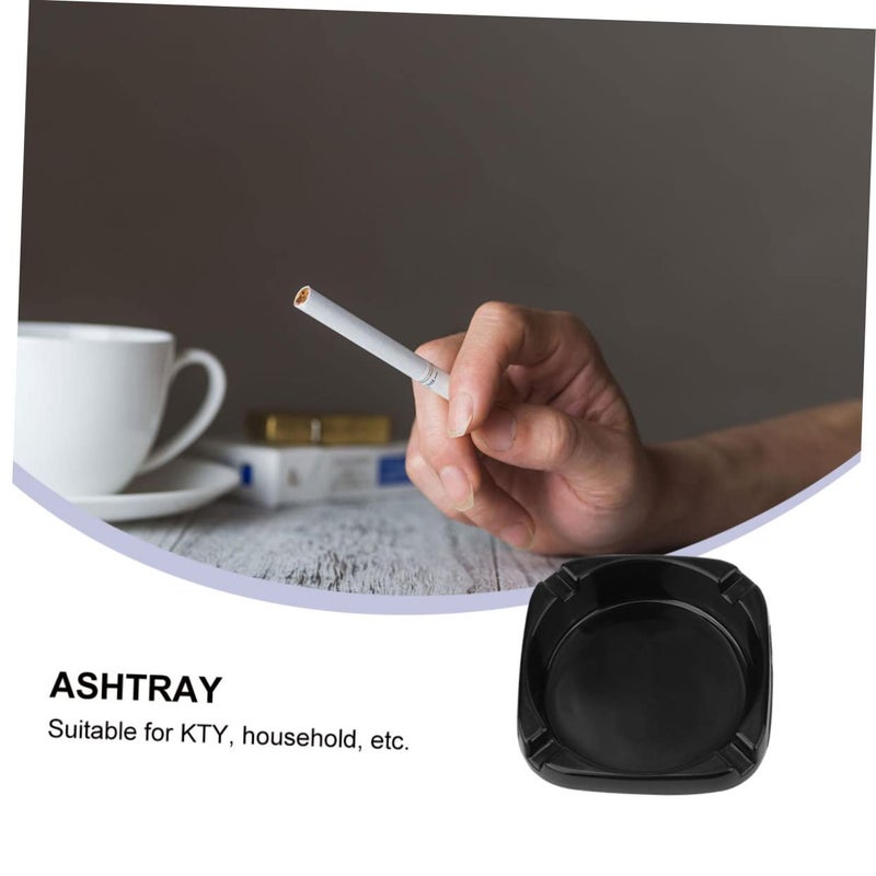 Square Outdoor Ashtray Black High Temperature Resistant Sturdy Portable for Home Garden Travel - Image 4