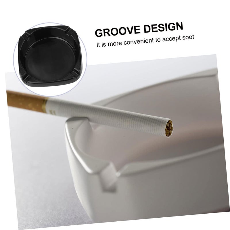 Square Outdoor Ashtray Black High Temperature Resistant Sturdy Portable for Home Garden Travel - Image 3