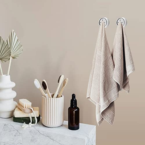 Junwapy 6Packs Kitchen Towel Hooks, Round Self Adhesive Wall Mount Dish Towel Hook Hangers, (Push to Hanging) Drilling Hand Towel Hook Holders with Premium Finish for Kitchen, Bathroom, Cabinet - Image 4