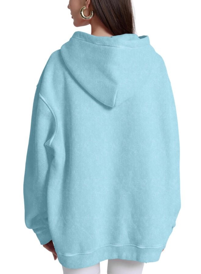 Dnzzs Acid Wash Hoodie Super Soft Sweatshirt for Mens Pullover Oversized Men's Fashion Hoodies & Sweatshirts Vintage Tops, Green Blue, M - Image 3