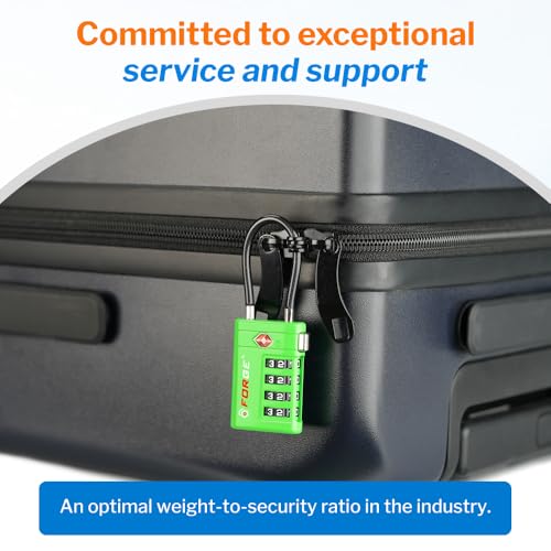 Forge TSA Approved Luggage Locks 4 Digit Combination TSA Travel Locks with TSA008, Open Alert Indicator, Zinc Alloy Body for Luggage, Suitcase, Backpack, and More. Green 2 Locks. - Image 4