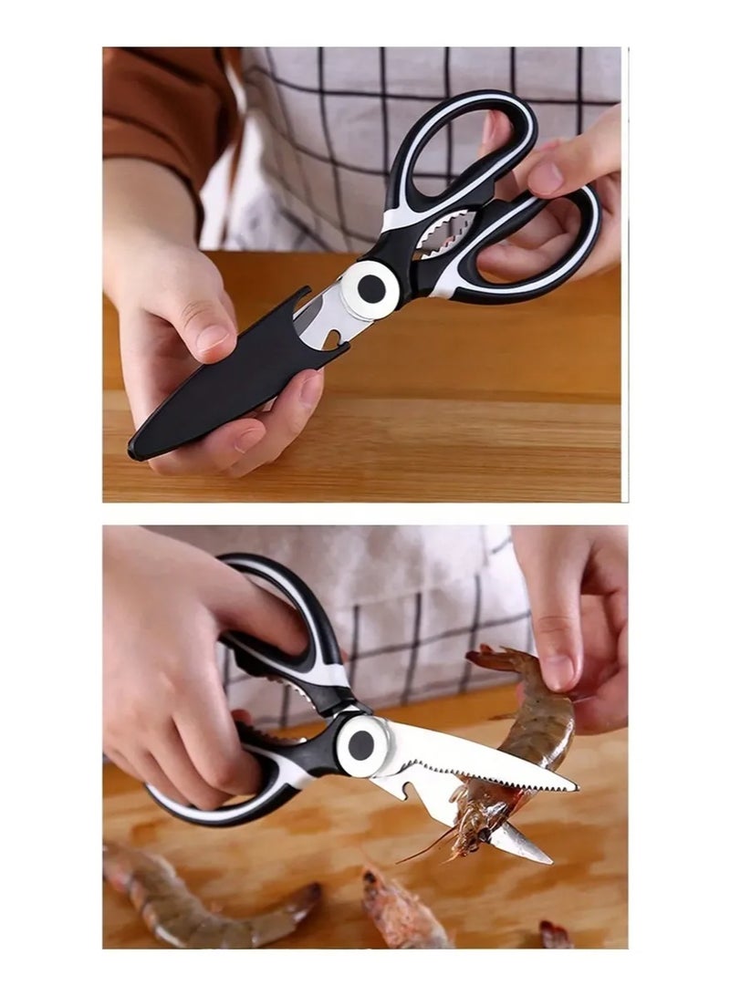 Multifunctional Kitchen Scissors Heavy Duty Stainless Steel Poultry Shears for Lamb Chicken Fish Bread Vegetable Household Cutting Tools - Image 5