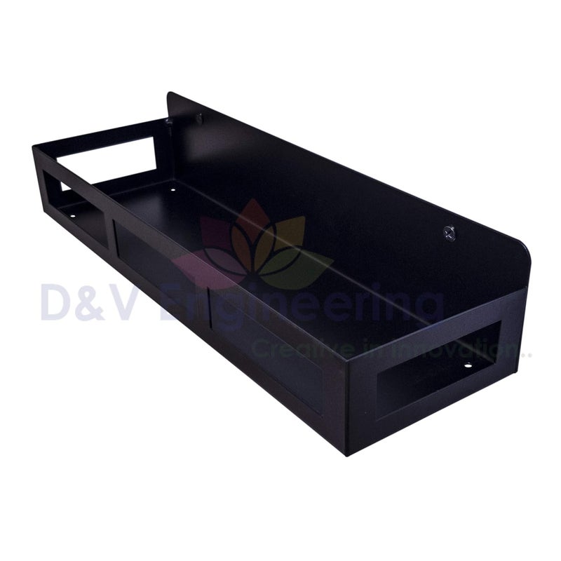 D&V ENGINEERING - Creative in innovation DV ENGINEERING Creative in innovation Sturdy Metal Powder Coated Wall Mounted KitchenBathroom Shelf Organizer Storage Holder Rack Black  - Image 2