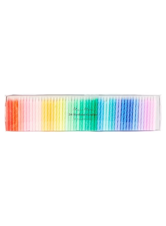 Meri Meri Rainbow Twisted 50 Mini Candles
