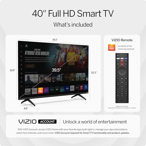 VIZIO 40-inch Full HD 1080p Smart TV with DTS Virtual: X, Alexa Compatibility, Google Cast Built-in, Bluetooth Headphone Capable, (VFD40M-08 New) - Image 2