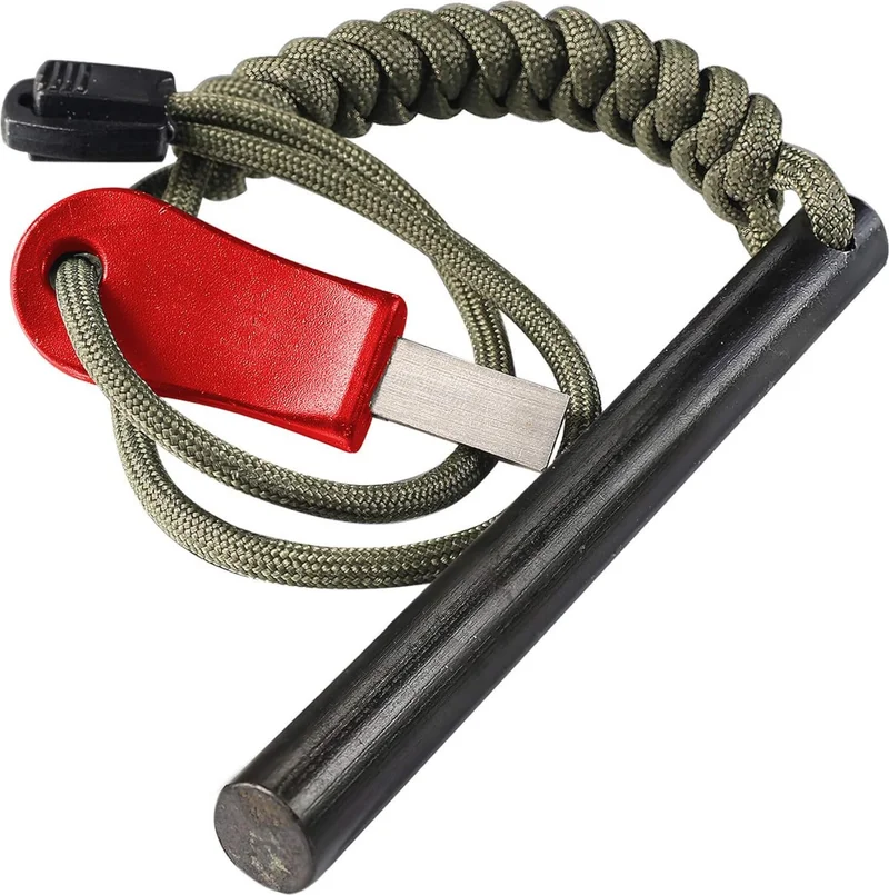Valkyrie Magnesium Bar Emergency Fire Starter Paracord Drawstring 10CM x 1cm Flint Rod