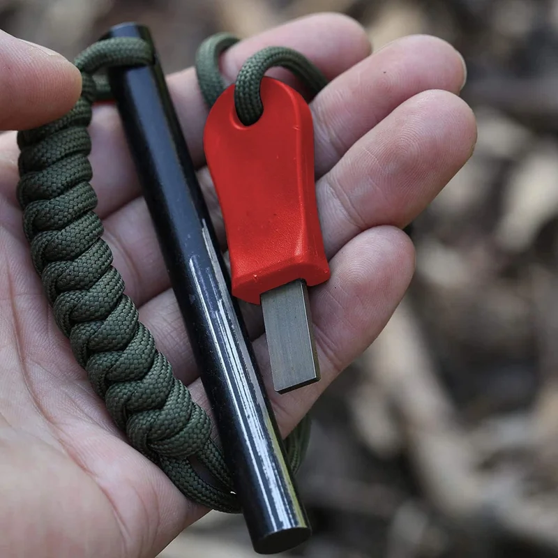 Valkyrie Magnesium Bar Emergency Fire Starter Paracord Drawstring 10CM x 1cm Flint Rod