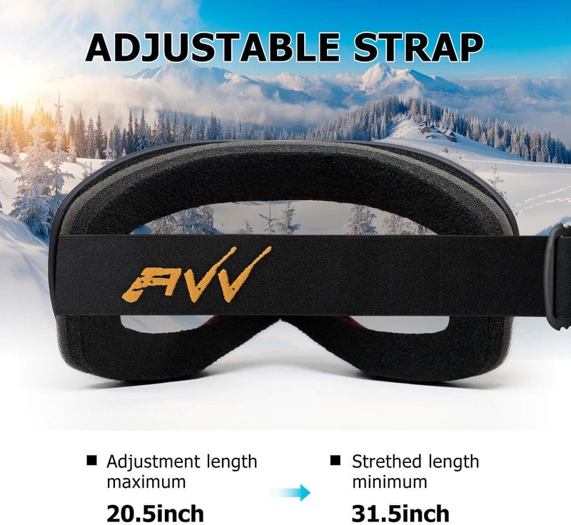 AVV Store OTG Ski Goggles for Men Women With Anti-Fog Dual Layer lens, UV400 Snow Goggle for Snowboarding Snowmobiling Skating - Image 5