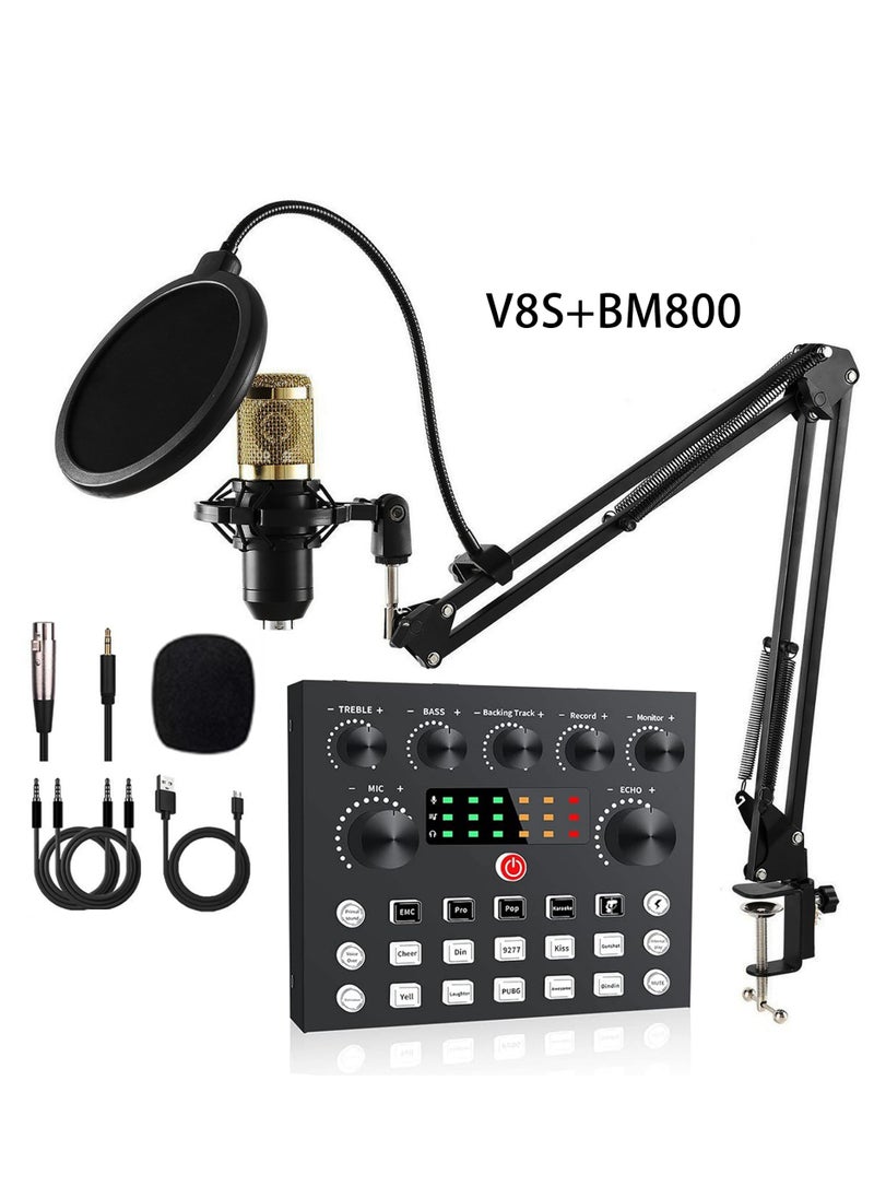 M MIAOYAN Hot-Selling Live Streaming Sound Card For Cross-Border — Compatible With BM800 Boom Arm Set, Complete Sound Card Kit For Live Streaming.  - Image 1