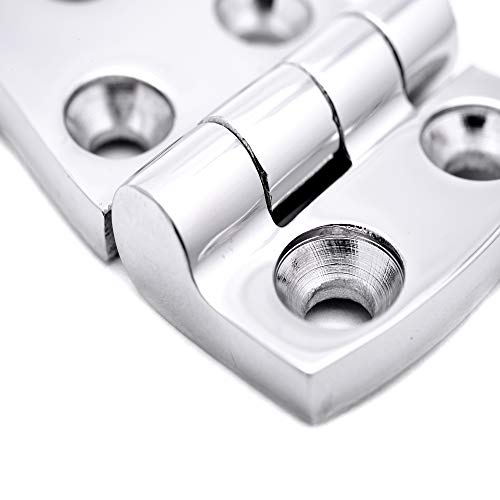 SUNOOM Boat Shortside Hinges,316 Stainless Steel Mirror Polished Marine Heavy Duty Hinges 1-1/2 Inch x 2-1/4 Inch,Pack of 2, Include Installation Screws - Image 5