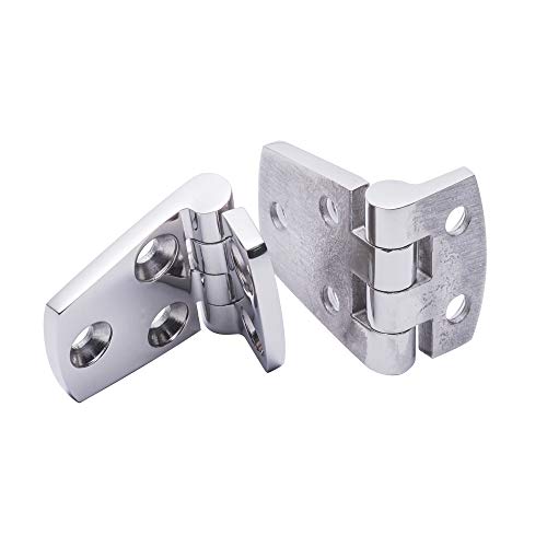SUNOOM Boat Shortside Hinges,316 Stainless Steel Mirror Polished Marine Heavy Duty Hinges 1-1/2 Inch x 2-1/4 Inch,Pack of 2, Include Installation Screws - Image 2