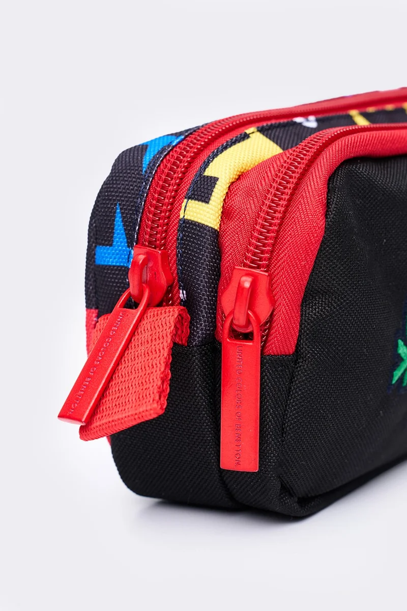 UNITED COLORS OF BENETTON Multi-compartment Pencil Case Two-compartment Pencil Case Black 13174
