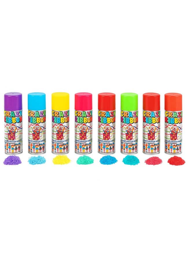 1 x Crazy Ribbon Party Streamer Spray – 1pc Assorted Color Fun String in a Can (3 oz) - Image 1