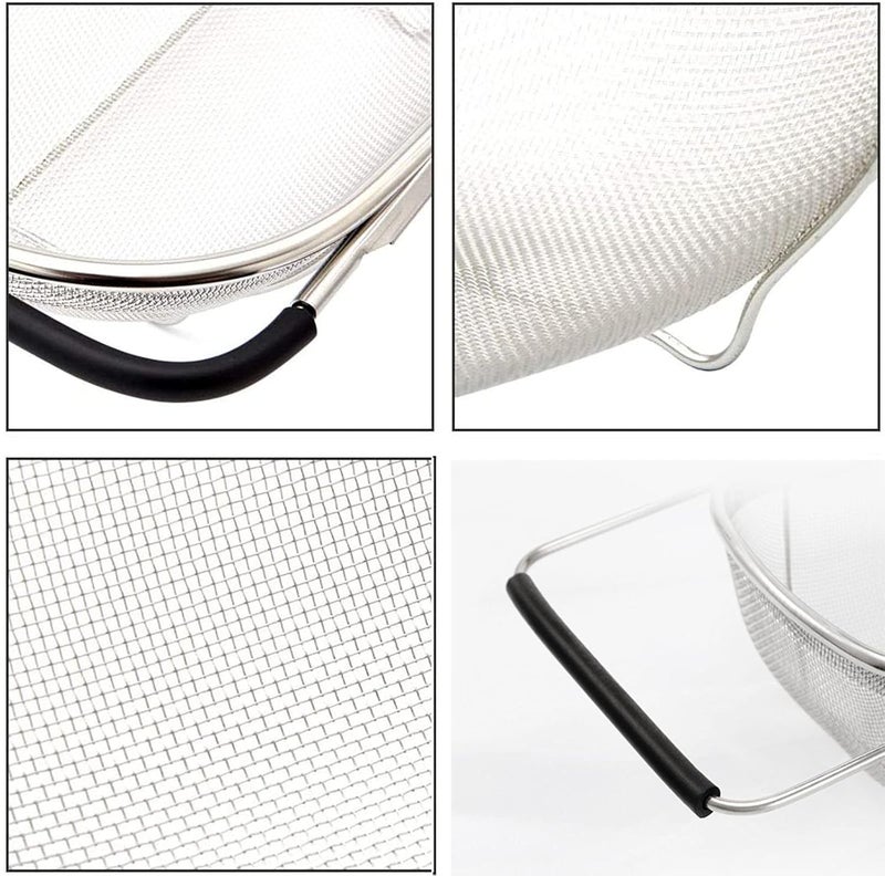 AJIODA Over The Sink Colander 4 Quart Stainless Steel Oval Colander with Expandable Rubber Grip Handles Fine Mesh Strainer Baskets Kitchen Colander for Strain Drain Rinse Vegetables Fruits - Image 4