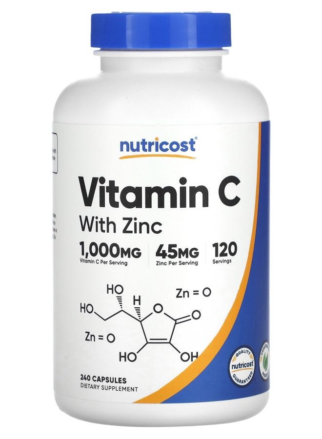Nutricost فيتامين سي مع الزنك 240 كبسولة