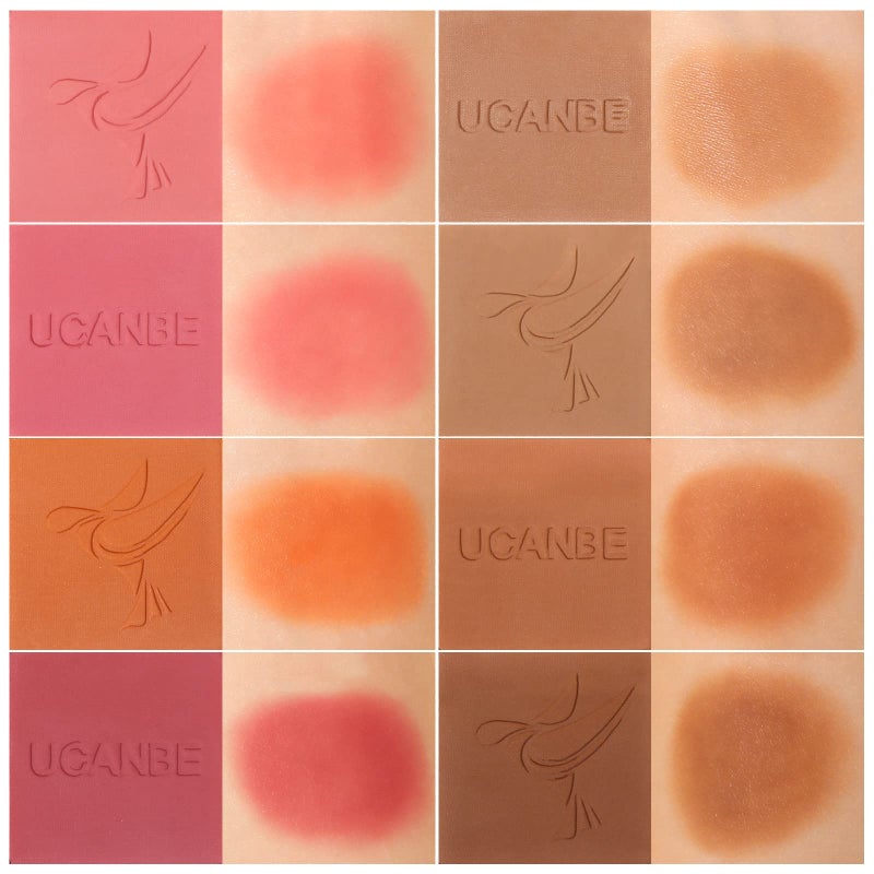 MARBUROLY 8 Colors Face Matte Blush Palette Shading Blusher - Buildable Facial Cheek Blusher Contour Bronzing Pressed Powder Makeup Pallet Women Gift Set (8 Colors Blush Contour Palette with brush) - Image 5