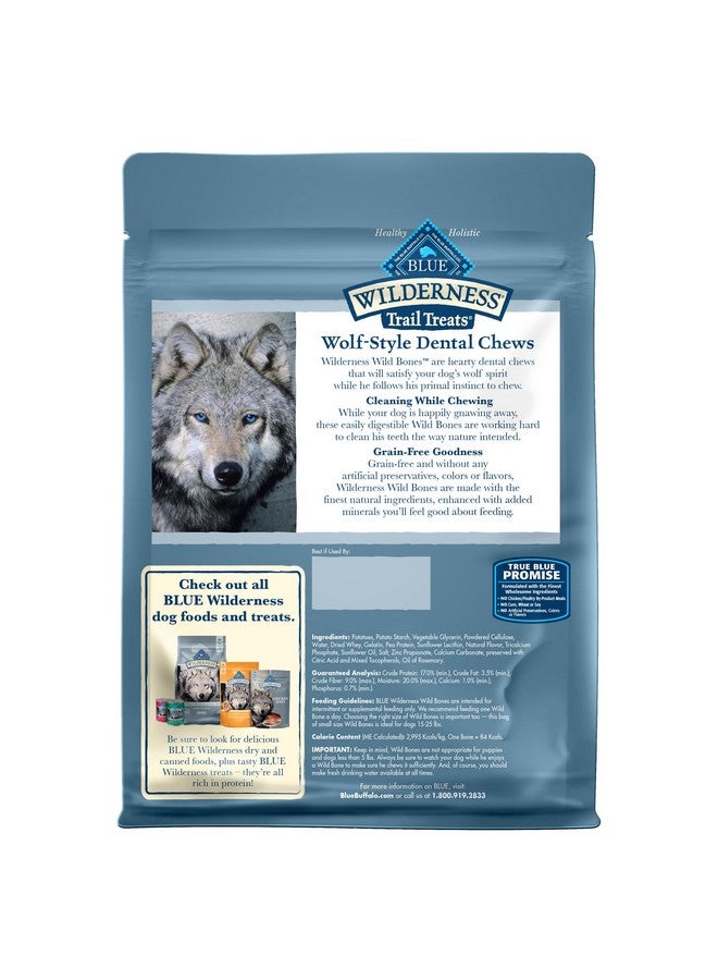 بلو بافلو مكافآت أسنان خالية من الحبوب من بلو بافالو وايلدرنس وايلد بونز للكلاب، حجم صغير، كيس 10 أونصات - Image 2