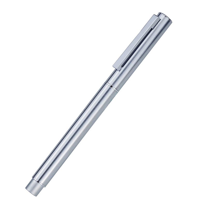 Asvine Hongdian 516 Stainless Steel Fountain Pen Fine Nib, Classic Design with Converter and Pen Pouch - Image 2